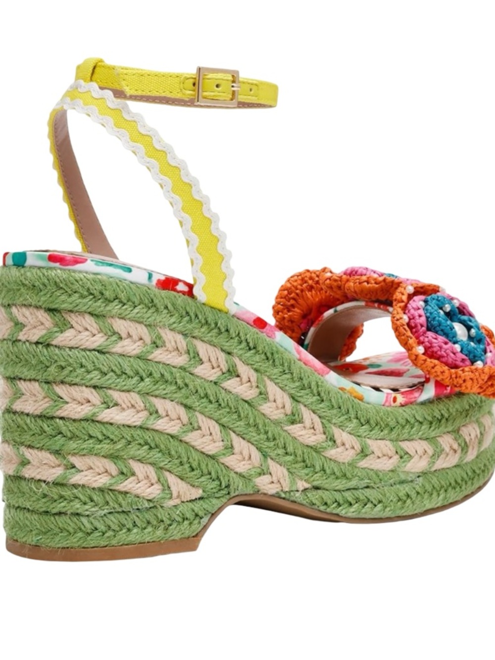 NWOB $149 Betsey Johnson Marabela Platform Wedge Sandal Multi Floral Espadrille - Picture 4 of 8